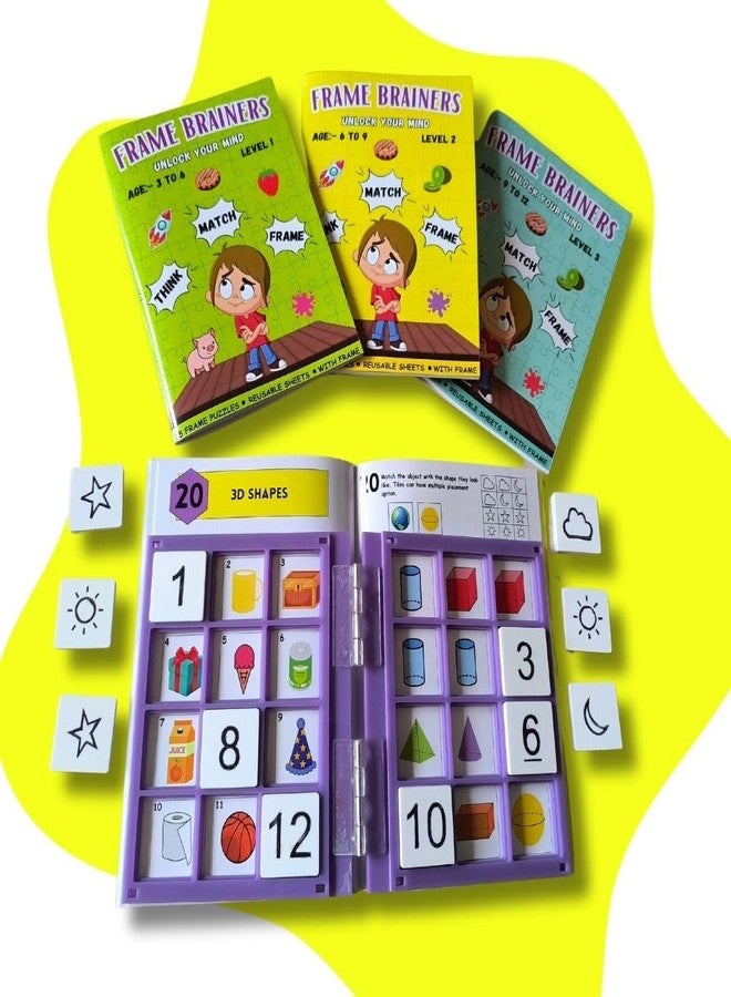 EDUSTAR Frame Brainers | Interactive Brain Coordination Kids Game for 3+ | Develops Phonics, Grammar, Math, Science & Critical Thinking Skills | Progressive Learning with 3 Levels & Match Frame - Image 4
